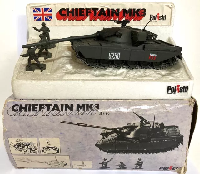 Original Polistil C.A. 102 - Chieftain Mk 3 Tank With Soldiers - Boxed.