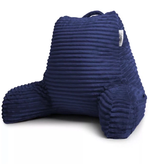 NESTL BEDDING Nest Cut Plush Striped Reading Pillow with Arms, Medium
