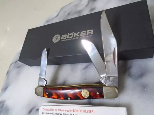 Boker Tree Brand Germany Stockman 3 Blade Pocket Knife Imitation Tortoise 110726 2