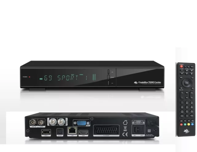 AB CryptoBox 752HD Combo Full HD DVB-S2 DVB-C/T2 H.265 CI USB LAN Receiver Sat