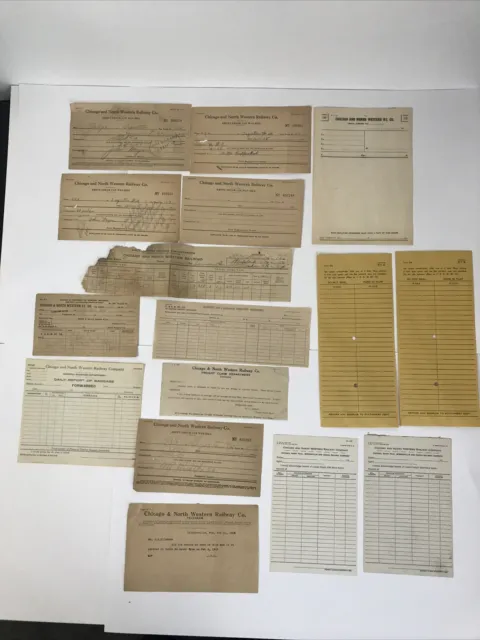 Chicago And North Western Railroad Lot Telegram,forms,Way-Bill VTG