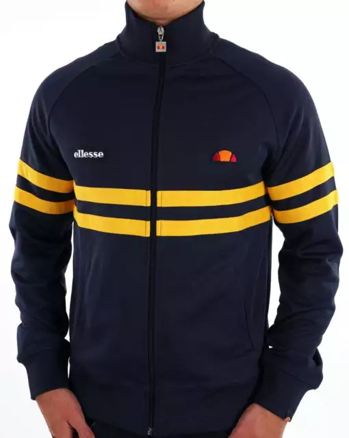 ELLESSE MEN S RIMINI Track Top Navy Yellow Tracksuit Jacket Zip Up Casuals 55.00 PicClick UK