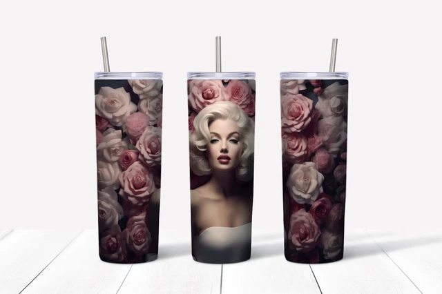 20oz skinny Stainless steel insulated tumbler- Marilyn Monroe inspired