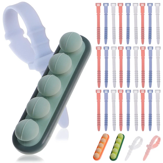 3 pz utile organizzatore cavi silicone, morsetti per cavi supporto fili