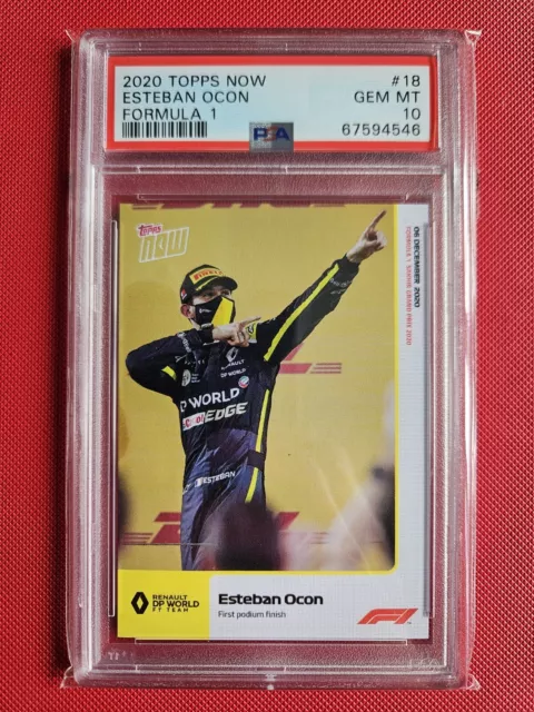 PSA 10 Esteban Ocon 2020 Topps Now F1 Formula 1 Card #18 018