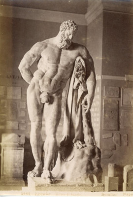 ITALIE Hercule Farnèse Musée de Naples c1865 Photo Stereo Vintage Albumine  