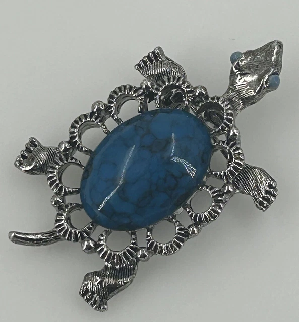 GERRYS SILVER TONE Faux Stone Turtle Brooch 18.9g £7.46 - PicClick UK