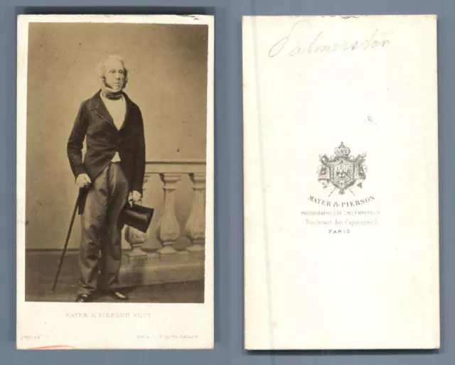 Mayer et Pierson, Palmerston vintage CDV albumen carte de visite, Henry John Tem