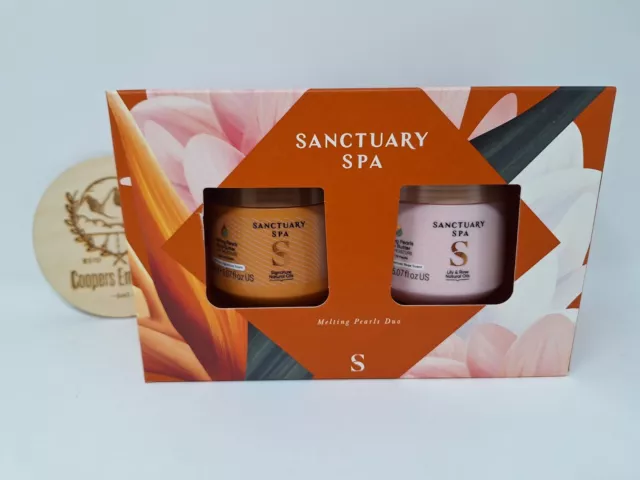 Sanctuary Spa Melting Pearls Duo Body Butter Gift Set with Argan Oil Pearls New