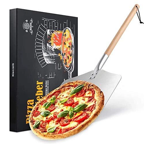 Pelle à pizza Professionnelle Pelle A Pizza Aluminium avec Poignée en Bois Dé...