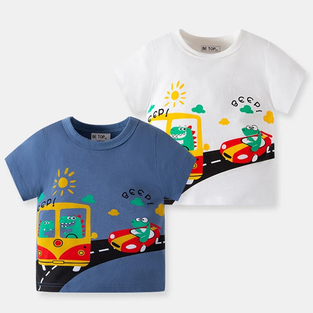 Top in rete vignetti estivi bambini bambini bambini bambine cartoni animati maniche corte girocollo