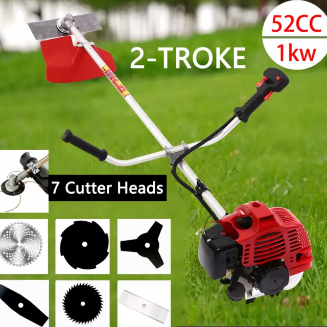 52cc Petrol Brush Cutter Whipper Snipper Weed 7IN1 Whip Line Trimmer 2 Stroke