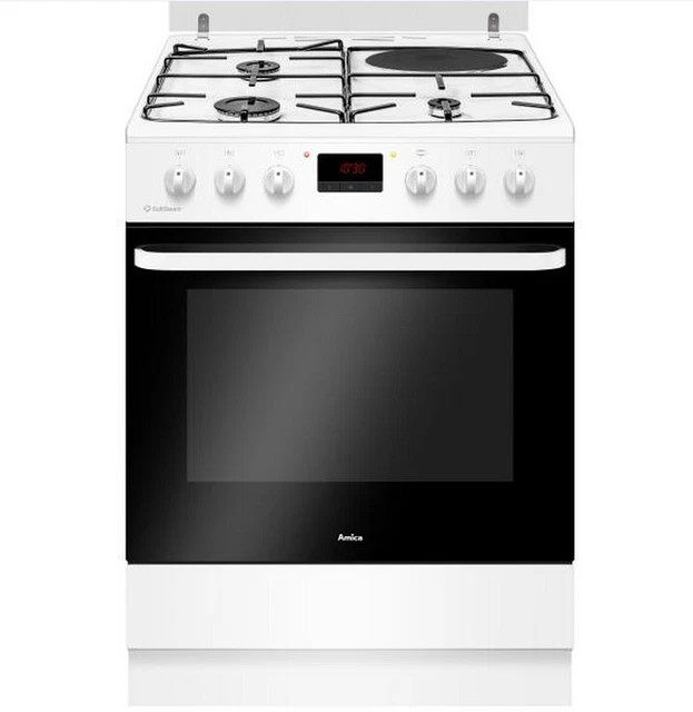 Amica Cuisinière mixte a 77l 4 feux blanc