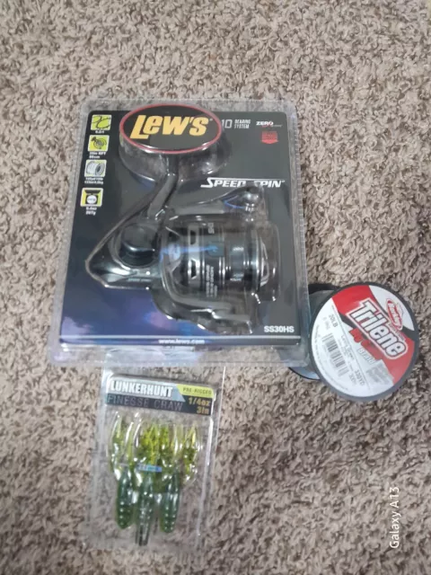 Lews Fishing Reel, Trilene Line, Lunkerhunt Bait