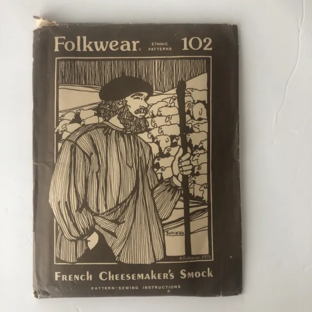 Folkwear ethnic pattern 102 French Cheesemakers Smock new in packet vintage