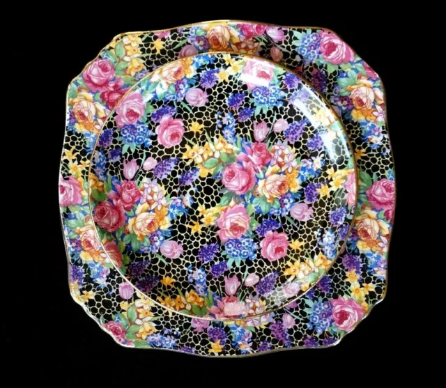 Beautiful Royal Winton Grimwades Chintz Hazel Coffee Trio 4