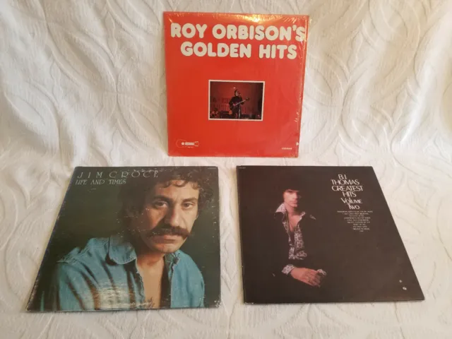 3 LP Mixed Lot ~ Roy Orbison, Jim Croce & B.J. Thomas