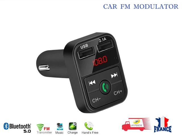 Transmetteur FM sans fil Bluetooth 5.0 Adaptateur MP3 Kit voiture Chargeur USB