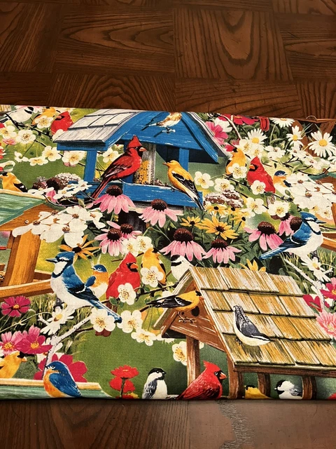 David textiles, songbird fabric, bird houses, 44”wide 3 yards, Vanderdasson