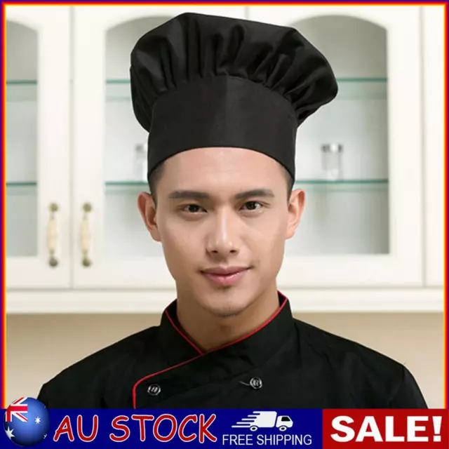 Unisex Cafes Waiter Cap Soft Cook Work Hat for Restaurant Kitchen (Black)