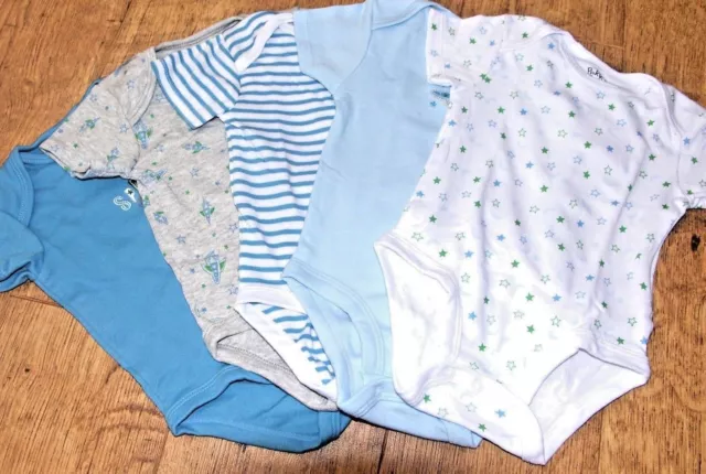 Pekkle 5pk short sleeve baby boys diaper shirts/vests/body suits quality BNWT