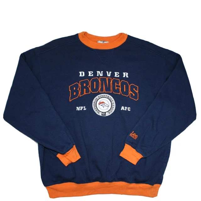Felpa sportiva vintage Lee Denver Broncos NFL USA maglione calcio taglia large