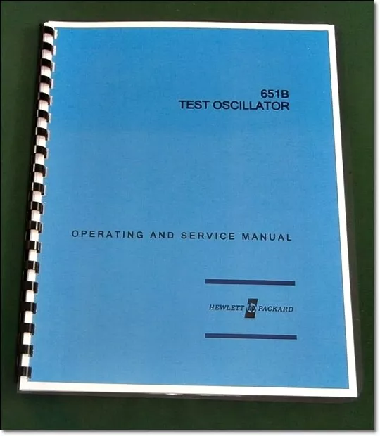 HP 651B Operating & Service Manual: w/11"X17" Foldouts & Protective Covers