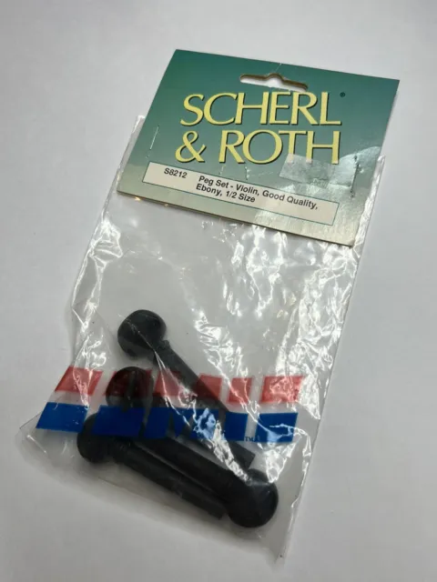 Scherl & Roth Ebony Pegs for 1/2 Size Violin (Set of 4) S8212
