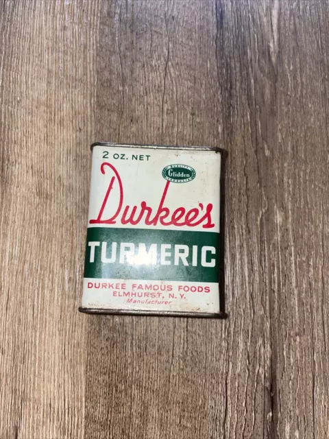 Vintage Durkee's Turmeric, 1-1/2 Oz. Spice Tin, Durkee Famous Foods, Elmhurst,NY