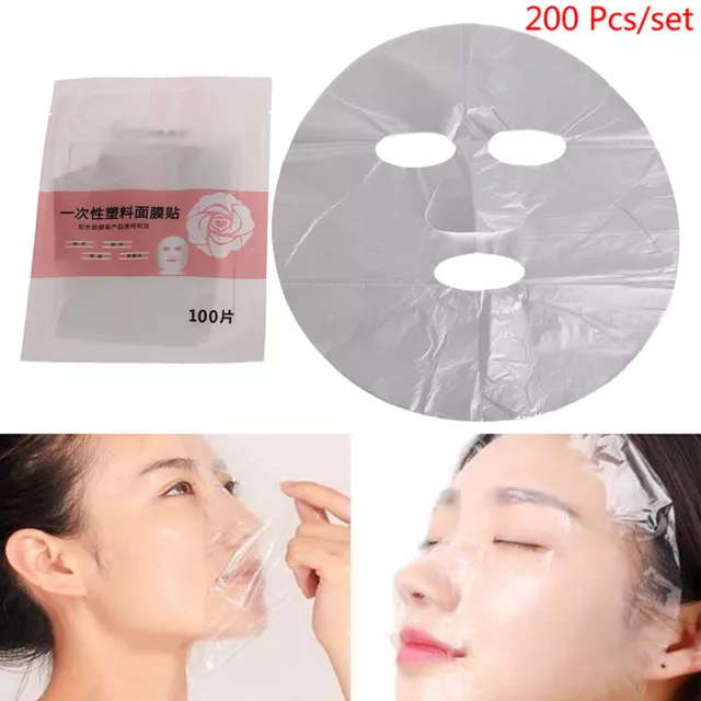 200 Pcs Full Face Cleaner Ma sk Plastic Film Paper Disposable Face Beauty T YK