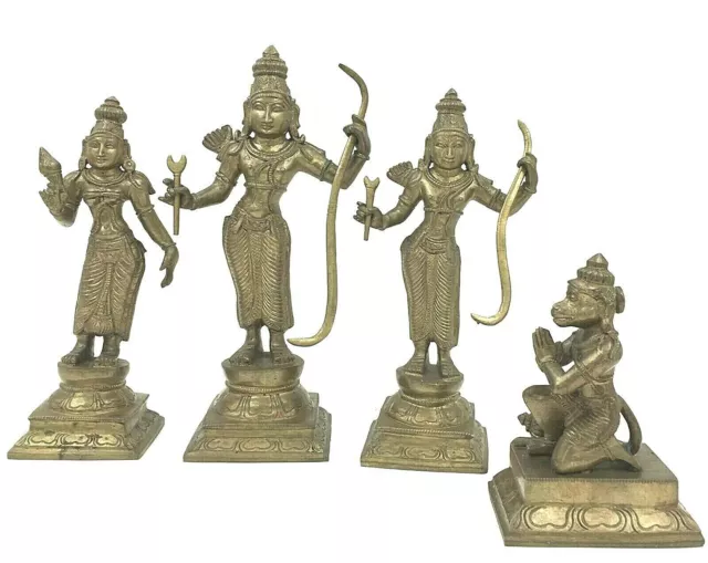 Brass Bronze Metal Rama Hanuman Ramayana Vishnu Statue Antique Chola Style