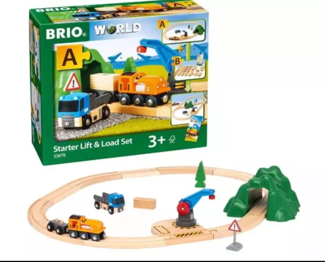 BRIO WORLD Starter Lift and Load Train Toy Set 33878 NIB NEW 3+