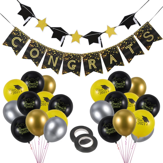 1 Set Abschlussfeier Luftballons Latex Luftballons Party Banner Dekorationen