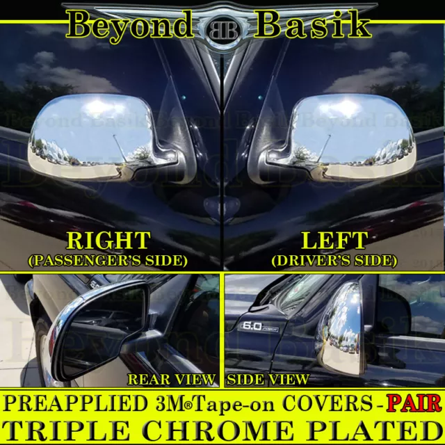 2000-2006 GMC YUKON, YUKON XL, DENALI Full Triple Chrome Mirror Cover Overlays