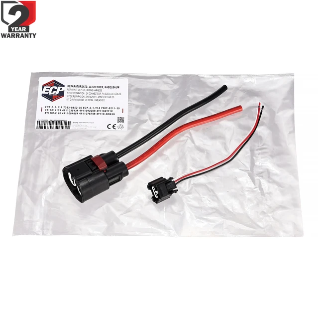 Kit Riparazione Connettore Elettrico Stagno 2 Fili - Fiche Presa Femmina, 12V, Universale, MDKAUTOPART