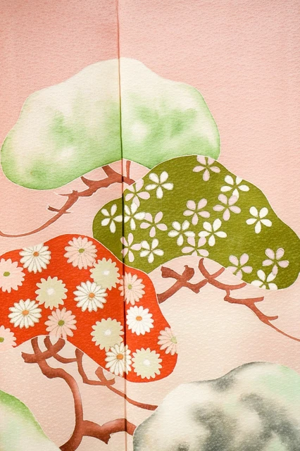 Dear Vanilla Japanese Silk Kimono Women's Robe Gown Authentic Japan Vintage Mint 9