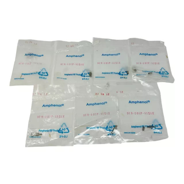 AMPHENOL 919-101P-51S1X CONNECTOR MCX 0Hz to 6GHz 50Ohm Crimp NOS NEW QTY 7pcs