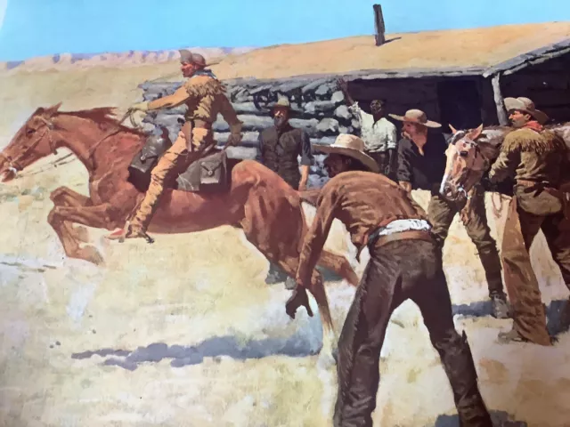 18x24 F.  Remington 1861-1909 The Coming And Going Of The Pony Express Print