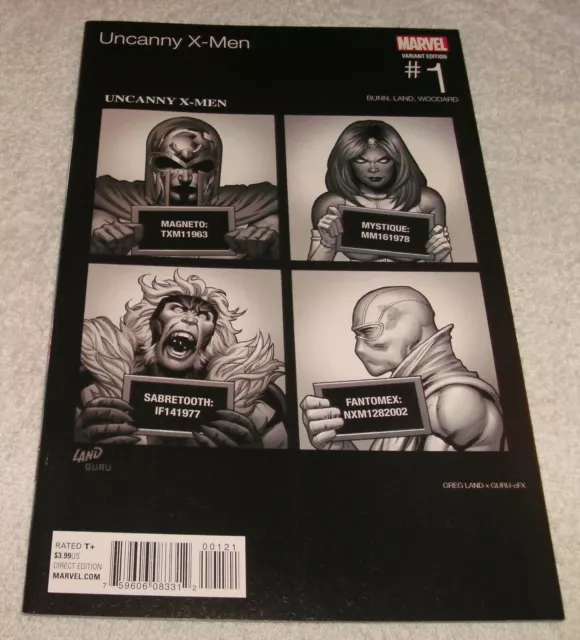 Marvel Comics Uncanny X-Men # 1 Vf+/Nm Hip Hop Variant 2016