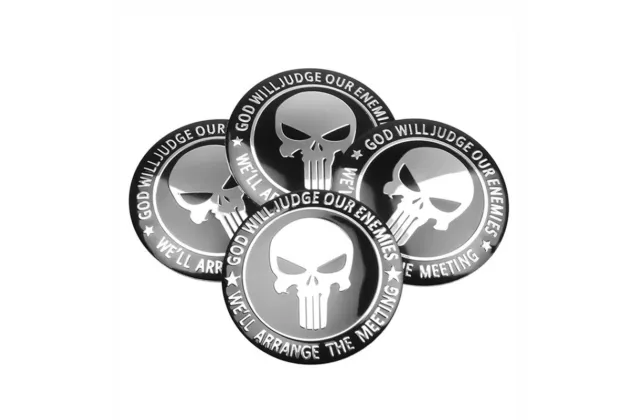 56mm Aluminium Punisher Schädel Logo Emblem Abzeichen Aufkleber