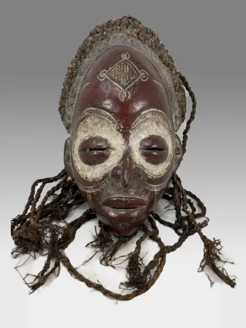 African Chokwe Wooden Tribal Mask D.R. Congo
