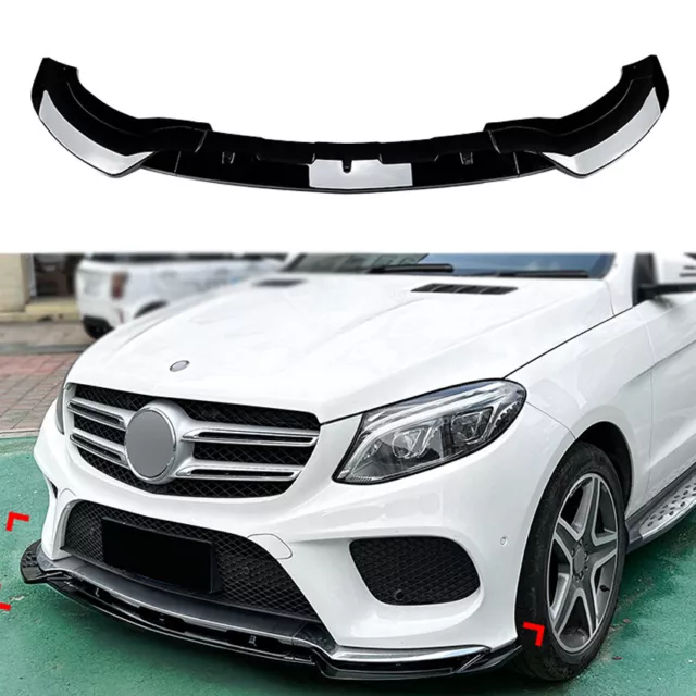 Für Benz W166 GLE Coupe C292 2015-18 AMG Frontstoßstange Splitter Schwarz Glanz