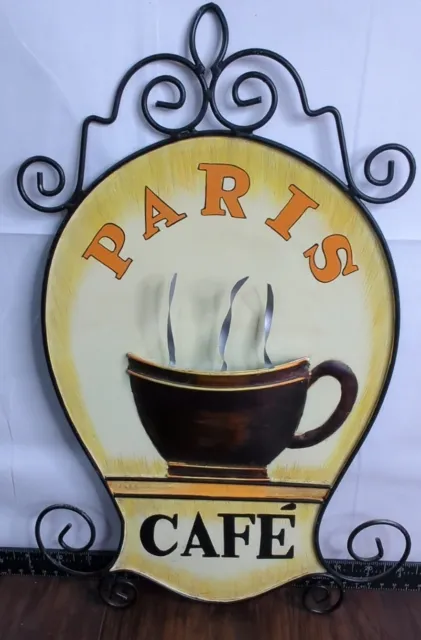 Paris French Cafe Coffee Shop Market Tin Sign 18" x 12"