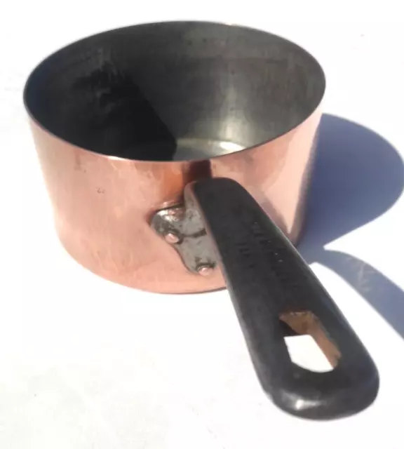 Vintage 8.7inch French Copper Saucepan Hammered Menagere Paris Tin Lining 5lbs