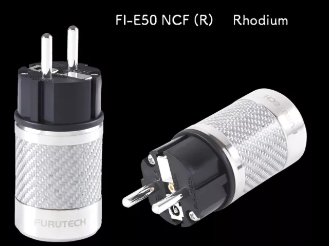 Furutech FI-E50 NCF (R) Schukostecker Netzstecker Rhodium (1 Stück)