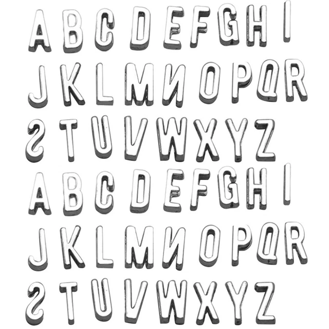 52 Pcs Loose Beads Bracelet Letter Necklace Abc Charm Pendant
