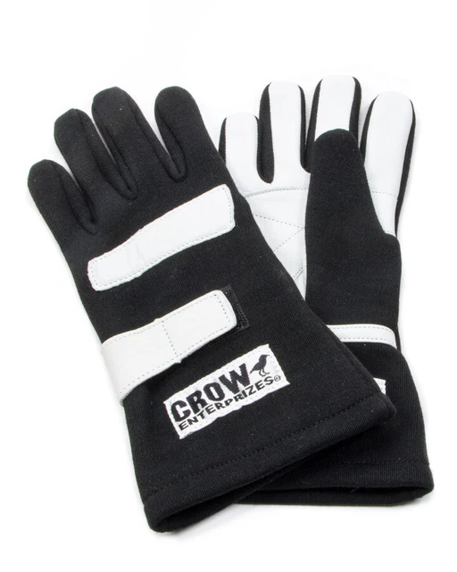Crow Gloves - Driving - Sfi 5 - Double Layer - Nomex - Black - Large - Pair