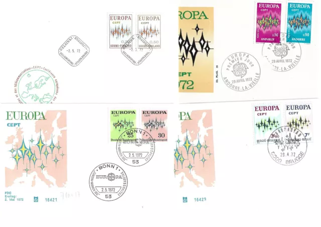 FDC CEPT 1972 fast  komplett ohne span Andorra