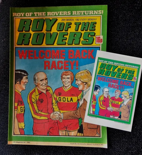 Roy Of The Rovers 20Th March  1982 Paper Comic With Front Cover Postcard