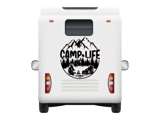 Camper Van Sticker Camp Life Mountain Motorhome Caravan Camping Vinyl Decal